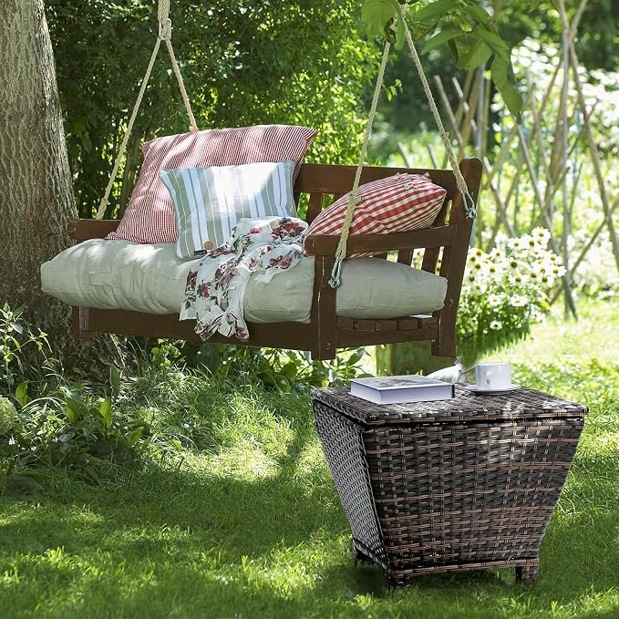 Outvita Outdoor Side Table, Rattan Coffee Table - Image 7