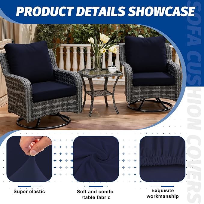 Patio Stretch Cushion Covers, Outdoor Sofa slipcovers - Image 3