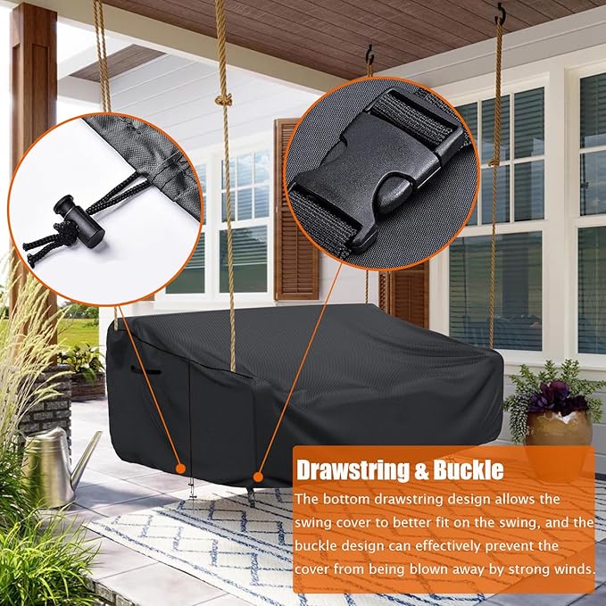 Porch Swing Cover Waterproof Outdoor Hanging Swing Cover Tear resistant All - Image 3