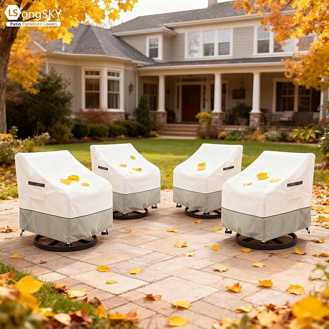 Patio Swivel Chair Cover 4 Pack, Waterproof Heavy Duty Outdoor Chair Covers - Image 8