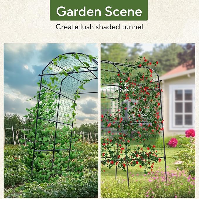Garden Arch Trellis for Climbing Plants Outdoor, 7.8 ft Tall Cucumber Trellis - Image 7