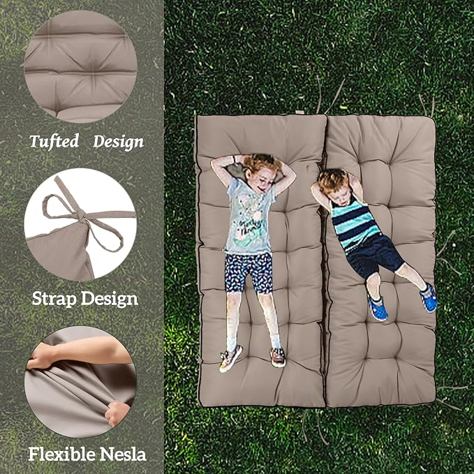 Outside Benches Cushion with Backrest, Thicken Waterproof Swing Cushions 2/3 - Image 4