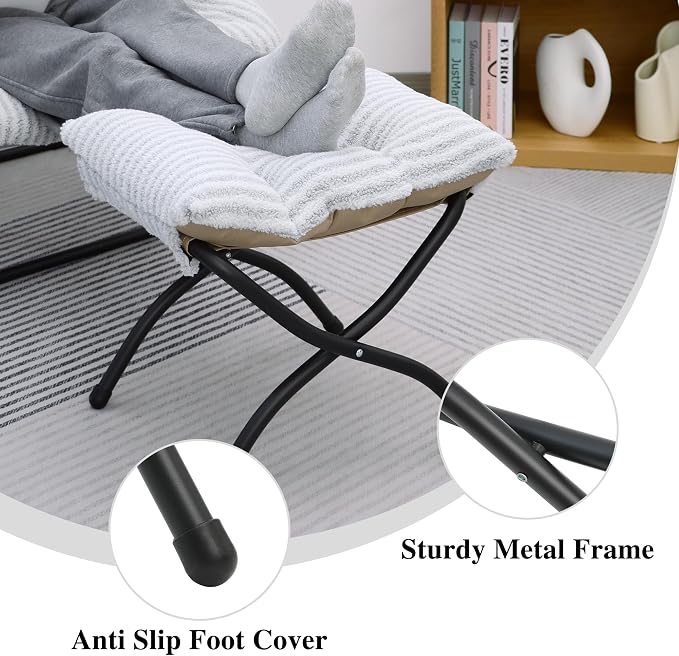 15" Folding Ottoman, Foldable Footrest Stool, Portable Small Foot Stool - Image 7