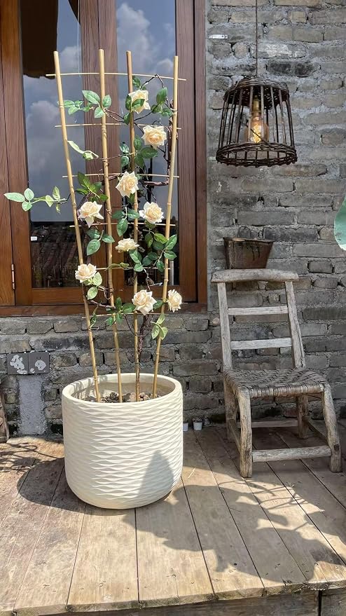 Natural Bamboo Trellis, Fan-Shaped Plant Support Trellis - Image 4