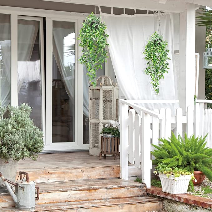 Whonline 3 Pack Artificial Hanging Plants Fake Plants - Image 7