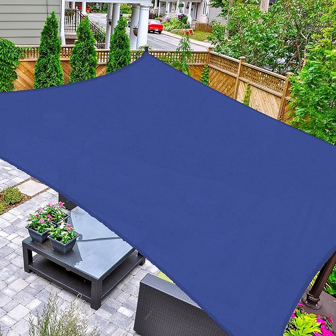 AsterOutdoor Sun Shade Sail Rectangle 8' x 12' UV Block Canopy by AsterOutdoor