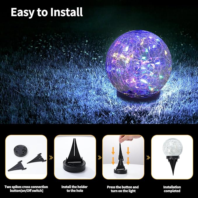 Solar Globe Lights Outdoor Waterproof-Solar Balls - Image 2