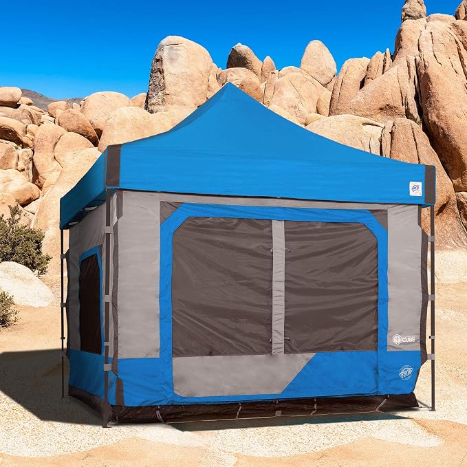 E-Z UP Camping Cube 6.4, Converts 10' Straight Leg Canopy into Camping Tent - Image 9