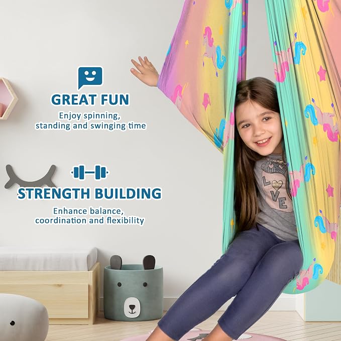 OUTREE Sensory Swing for Kids, Double Layer Therapy Hammock, Indoor Swing - Image 3