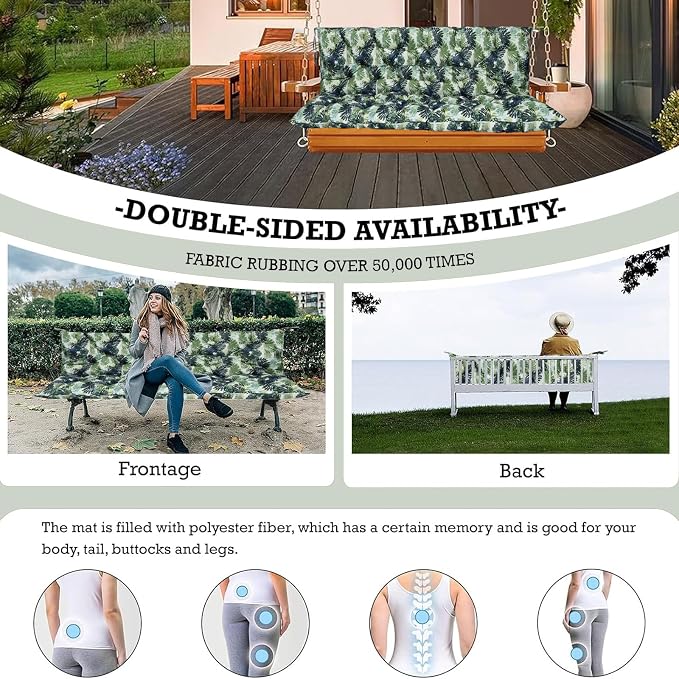 Outside Benches Cushion with Backrest, Thicken Waterproof Swing Cushions 2/3 - Image 7