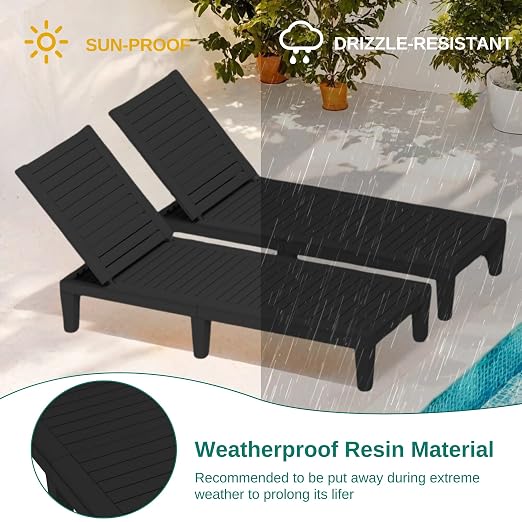 YITAHOME Patio Lounge Chair Set of 4, Outdoor Chaise Lounge - Image 6