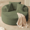 Oversized Round Chair Lounge Chaise Indoor, Upholstered Corduroy Deep Seat by Lakifun