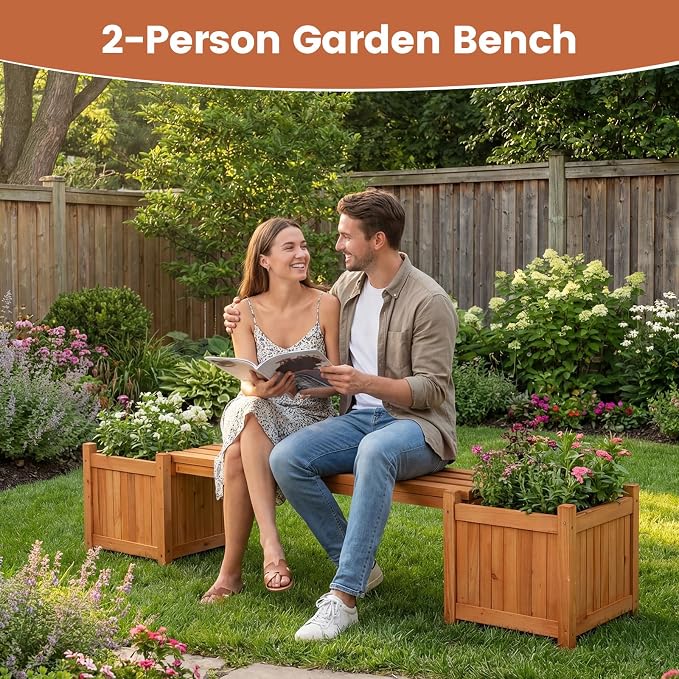 Giantex 4-in-1 Outdoor Bench - Image 2