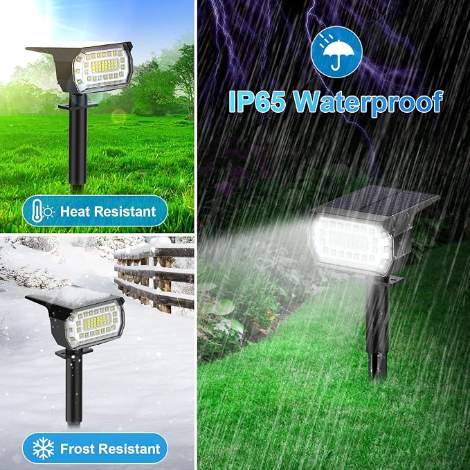 Solar Spot Lights Outdoor, Solar Lights Outdoor IP65 Waterproof, 3 Modes Solar - Image 6