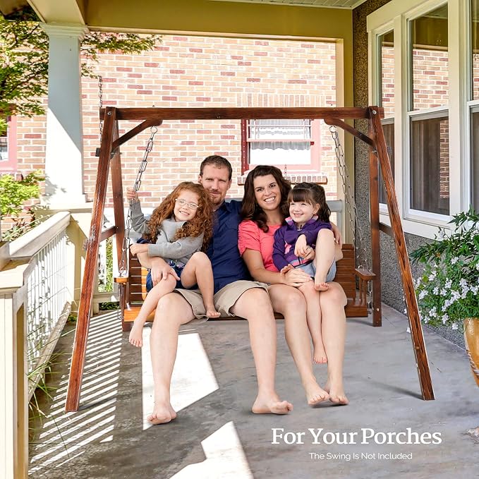 VINGLI 4FT Porch Swing Frame, 660 LBS Capacity Wooden A-Frame Swing Stand - Image 5
