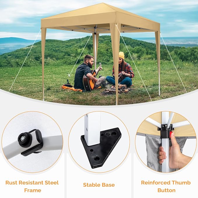 VINGLI Pop Up Canopy Tent with Sidewalls, Outdoor Gazebo Canopy Tent, Patio - Image 5