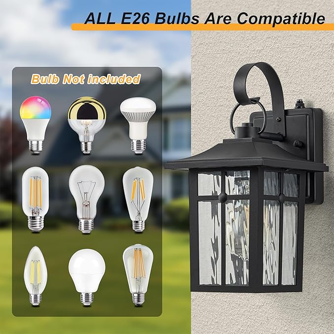 2 Pack Dusk to Dawn Outdoor Wall Lights, Aluminum Exterior Light Fixtures Wall - Image 5