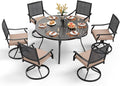 PHI VILLA 7 Pieces Outdoor Round Dining Set by PHIVILLAThepioneerofcomfortablehouseholdsupplies
