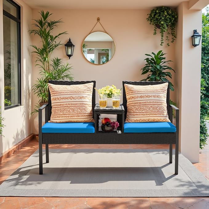 Devoko Patio Conversation Sets Outdoor Loveseat - Image 5