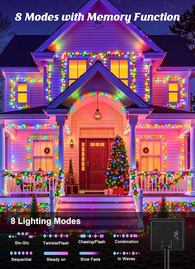 Brightown 4 Pack Solar String Lights Outdoor, Total 288Ft 800 LED Twinkle Fairy - Image 3