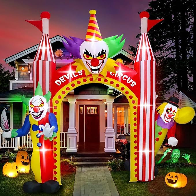 Kalolary 12 FT Halloween Inflatables Clown Archway Outdoor Decorations - Image 3