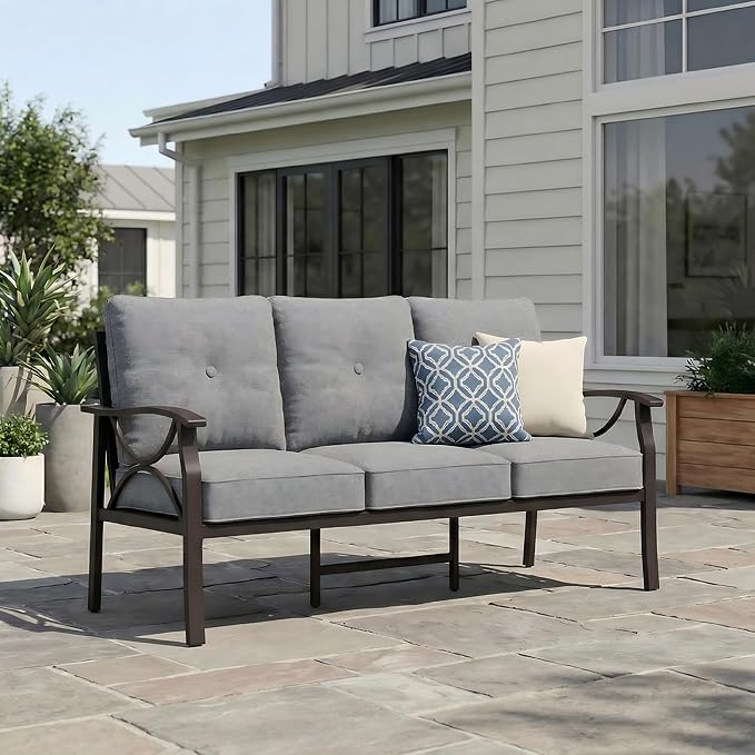 RoyalCraft Patio 3 Seats Sofa, All-Weather Outdoor Couch, Patio Furniture Sofa - Image 6
