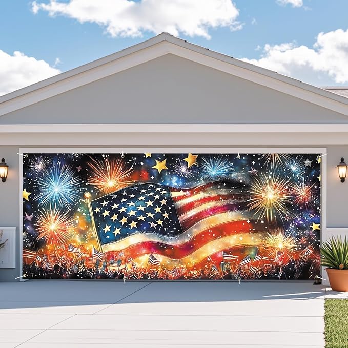 ANNA QUEEN Garage Door Banner 6x13FT, Large Patriotic Garage Door Cover - Image 7