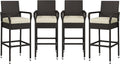 Yaheetech Outdoor Bar Stools Set of 4, Patio Wicker Chairs by Yaheetech