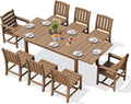 SERWALL 9-Piece Outdoor Dining Set, All Weather HDPE Outdoor Furniture Set by SERWALL