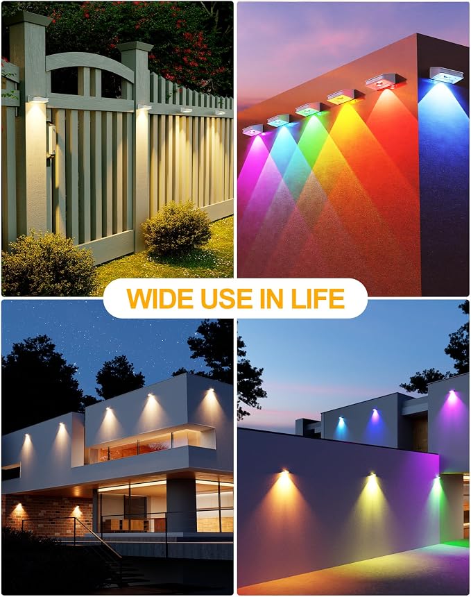 20 Pack Solar Fence Lights 3 Modes, 9 Colors Outdoor Fence Light, Waterproof IP - Image 2