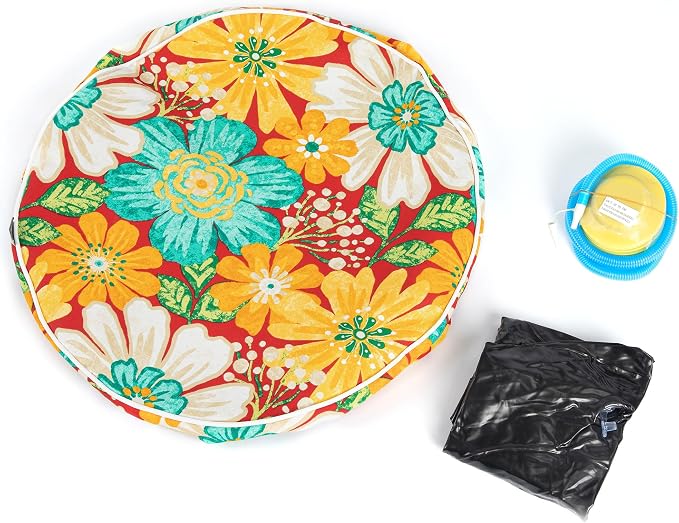 Magpie Fabrics Indoor/Outdoor Inflatable Stool Ottoman Pouf, Water Repellent - Image 5