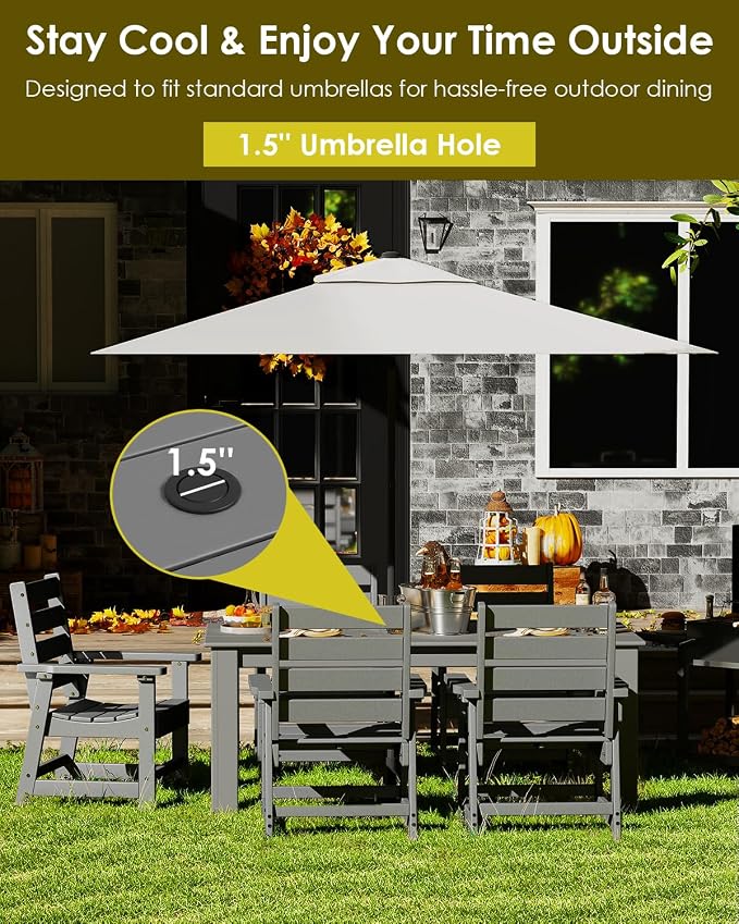GREENVINES 5-Piece Patio-Dining-Set | HDPE Plastic | Outdoor Table and Chairs - Image 5