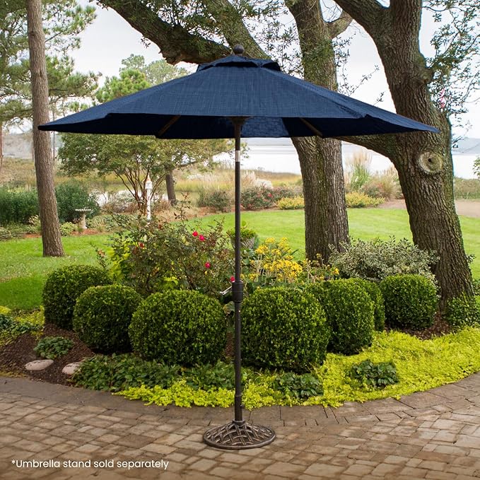 Hanover Montclair 11' Market Outdoor Umbrella, All-Weather, Crank Lever - Image 2
