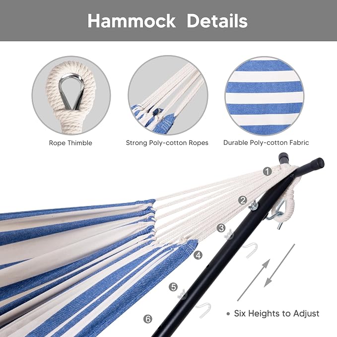 SUNCREAT 2-in-1 Convertible Free Standing Hammock - Image 5