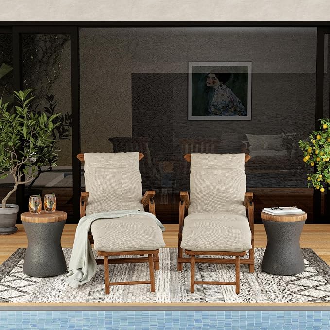 SUNBURY Outdoor Accent Table, Concrete Garden Stool End Table, Morden Concrete - Image 2