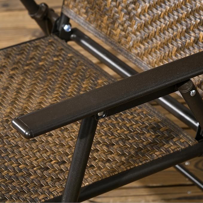 Outsunny 5 Pieces Wicker Patio Dining Set, Foldable Outdoor Table and Chairs - Image 8