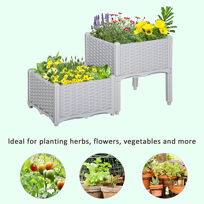 Outsunny 2 Piece Raised Garden Bed - Image 6