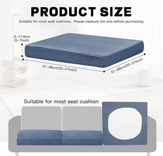 8Pcs Outdoor Cushion Covers, Patio Cushion Covers, Stretch Elastic Slipcovers - Image 2