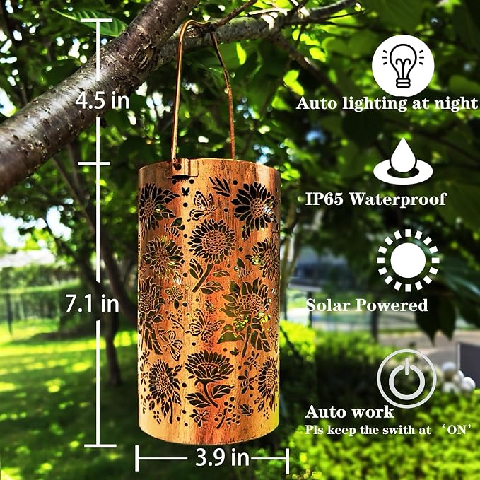 Gardening Birthday Gifts for Mom Women Grandma, Solar Lanterns Outdoor - Image 5