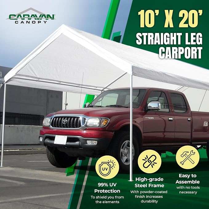 Caravan Canopy Powder Coated Heavy Duty Steel Frame Pop Up Carport - Image 2