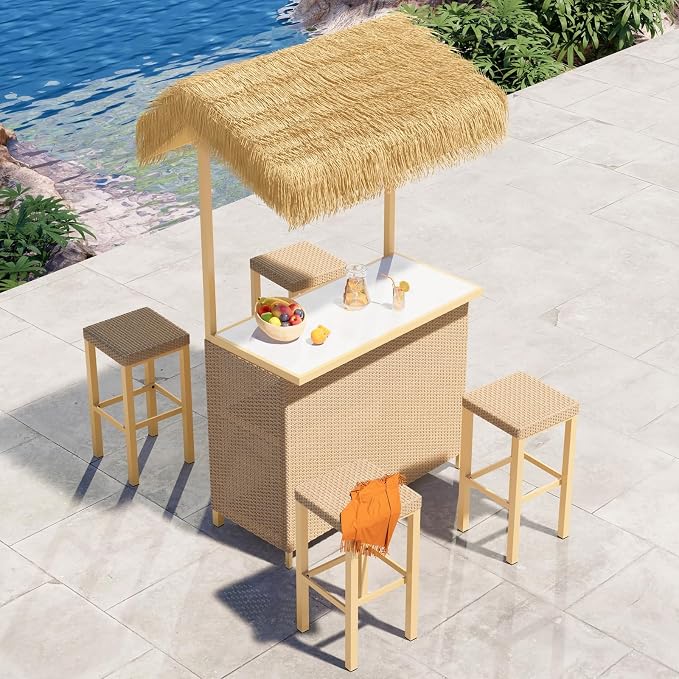 Grand patio Outdoor Tiki Bar Set - Image 2