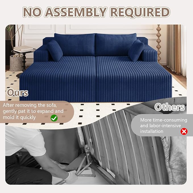 ODUWA Oversized Double Chaise Lounges Indoor, Upholstered Boneless Cloud - Image 7