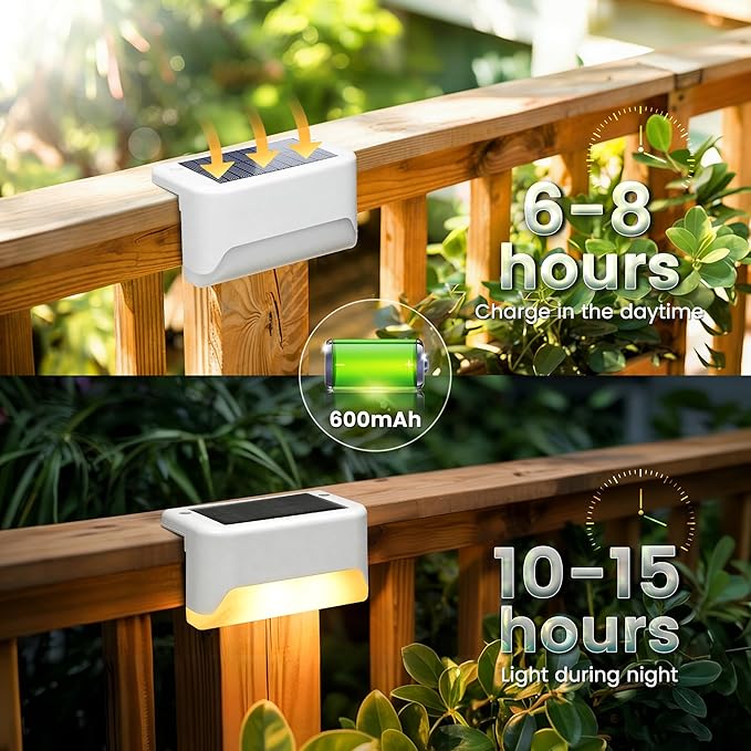 SOLPEX Solar Fence Lights Outdoor, Solar Deck Lights Waterproof LED Step Light - Image 6