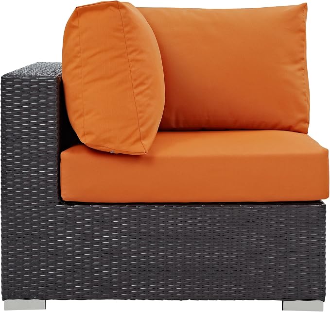 Modway Convene Wicker Rattan Outdoor Patio Sectional Sofa Corner Seat in - Image 4