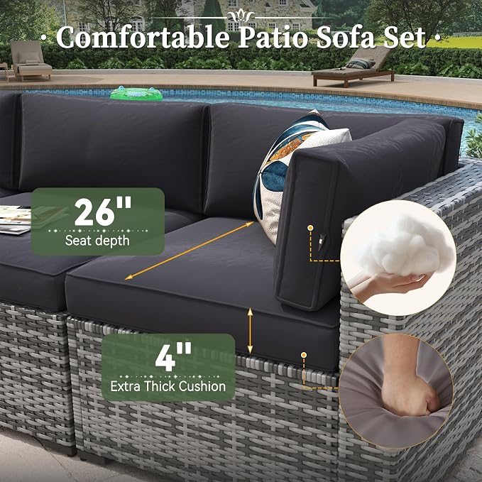 Aoxun 8 Piece Patio Furniture Set - Image 4