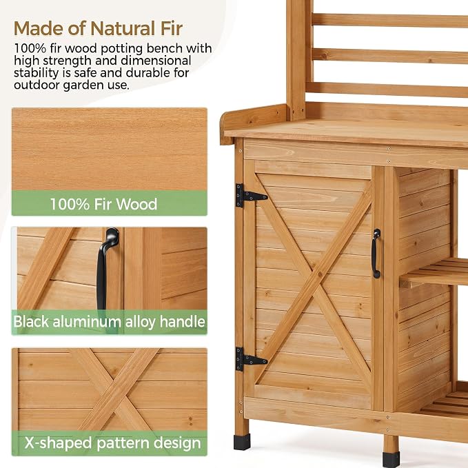 Yaheetech Outdoor Potting Bench, Large Horticulture Work Table Workstation - Image 7