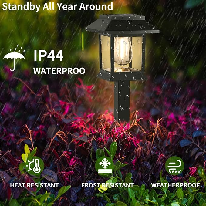 Greluna Solar Lights Outdoor, 12 Pack 3000K Waterproof Auto On/Off Solar - Image 4