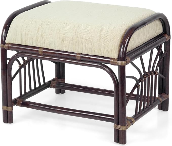 Krit Handmade Rattan Wicker Ottoman Footstool - Image 8