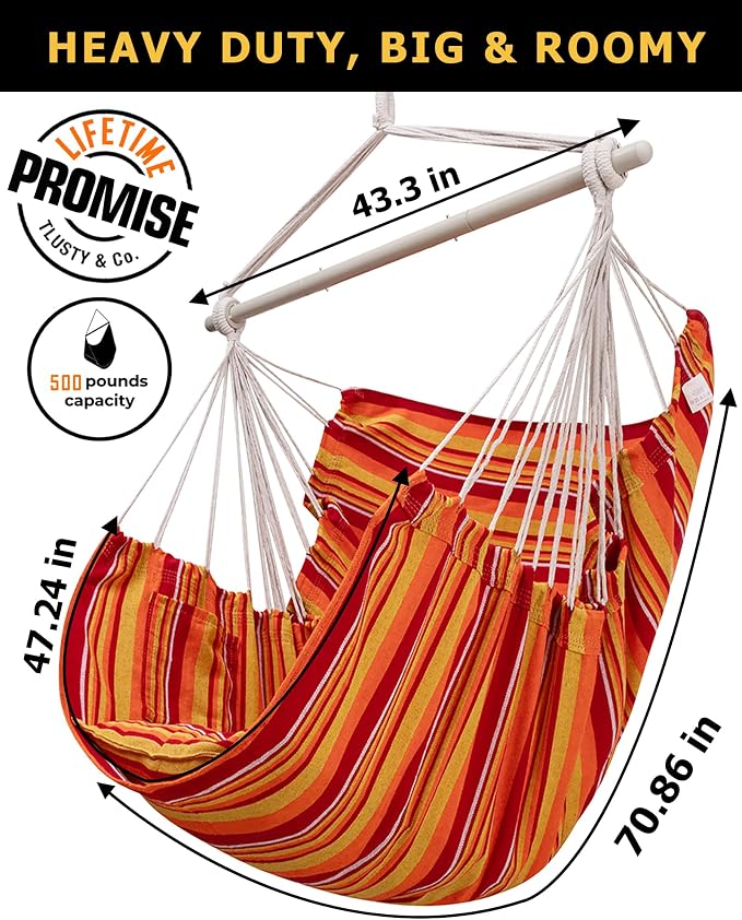 ADVOKAIR Hammock Chair Hanging Chair Rope Swing XXL - Image 4