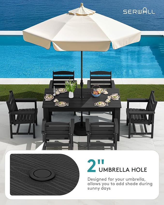 SERWALL HDPE Dining Set for 4, Outdoor Dining Sets for 4 Person - Image 4